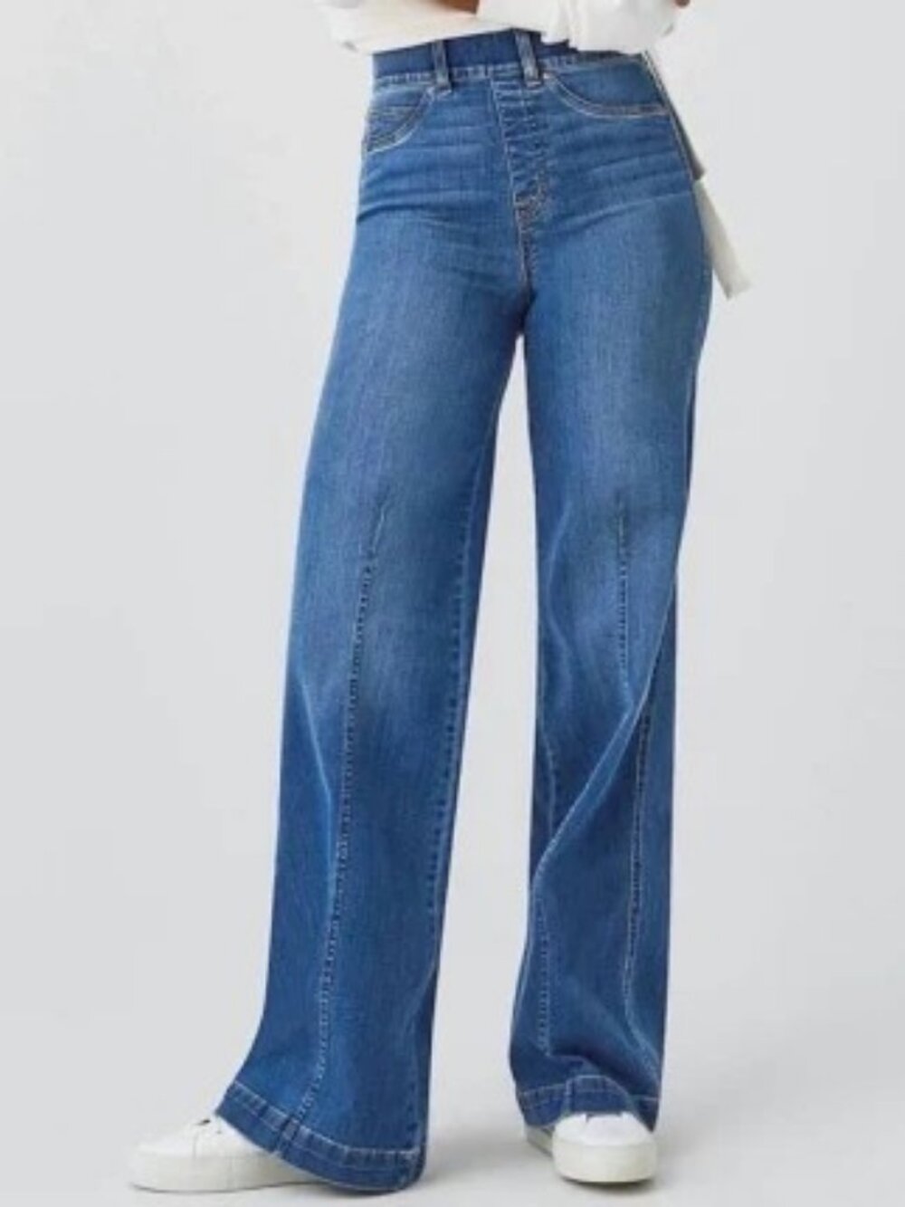 SPANX Seamed Front Wide Leg Jeans Vintage Indigo ** Size Small - Picture 8 of 8